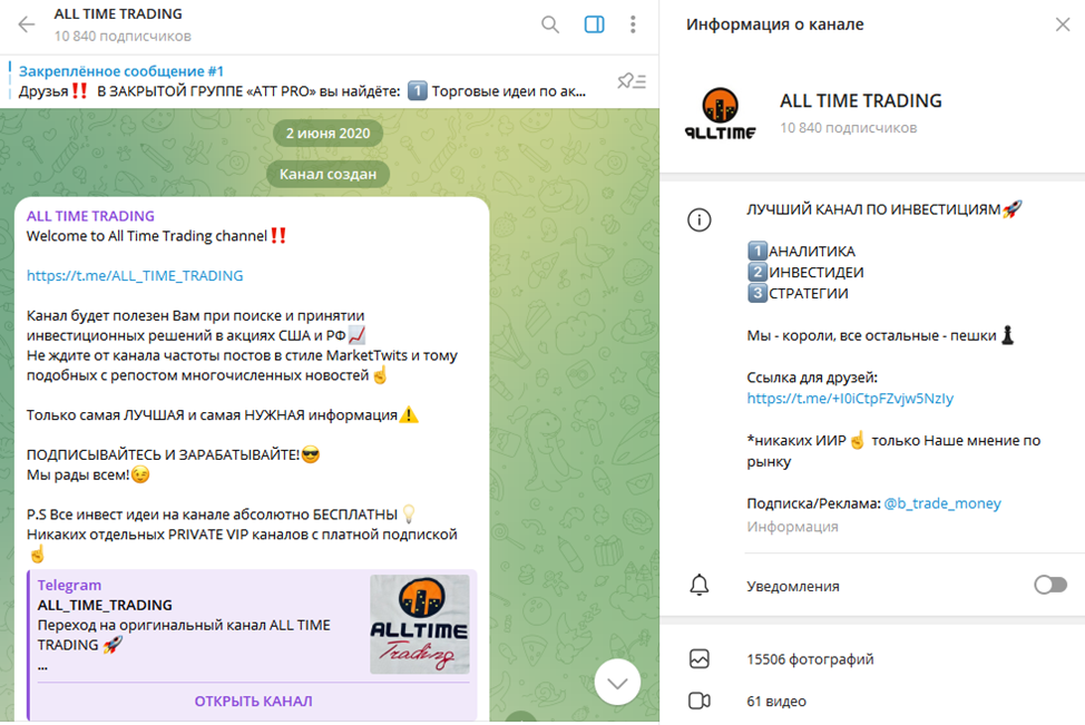 all time trading telegram