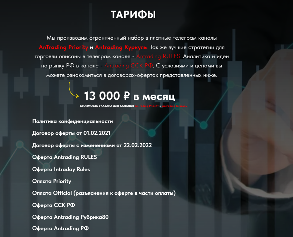 an trading телеграмм