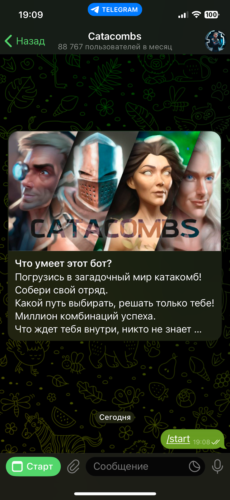 catacombs телеграм
