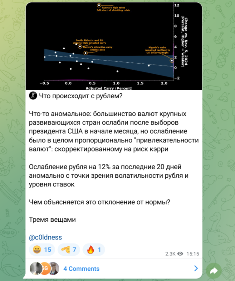 холодный расчет телеграмм