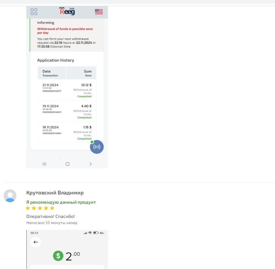 reeg byte заработок