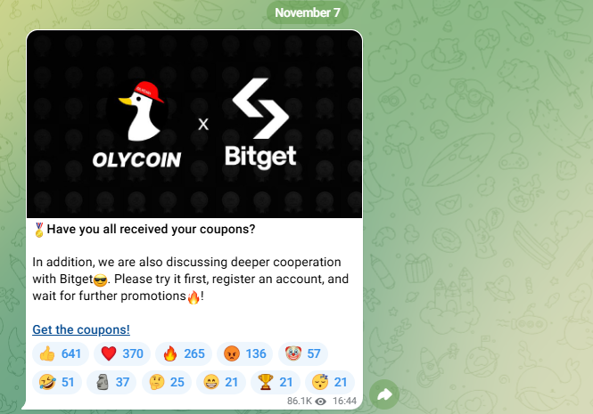 olycoin телеграм