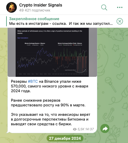 Crypto Insider Signals
