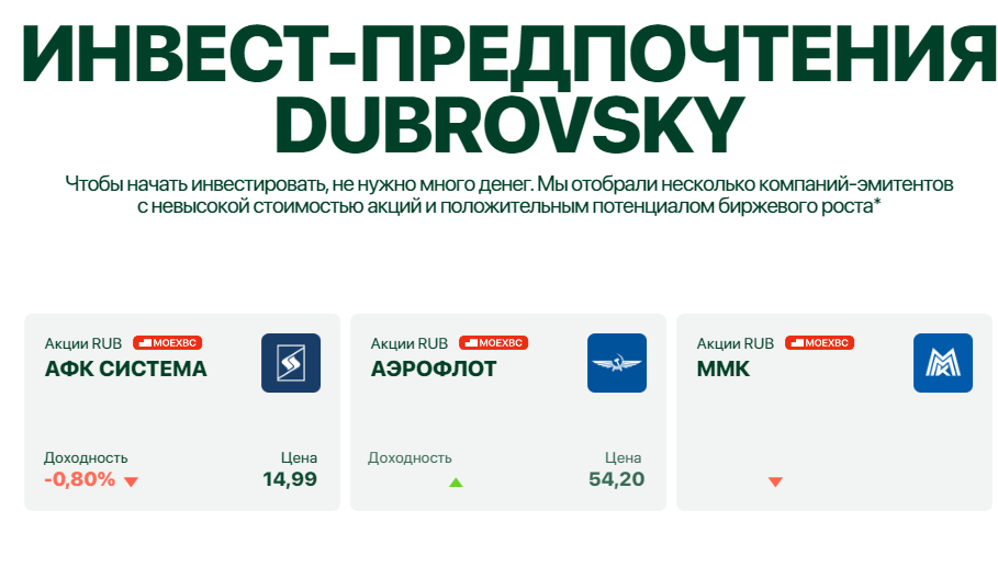 дубровский инвестиции