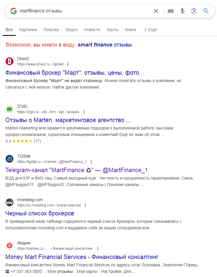 martfinance отзывы