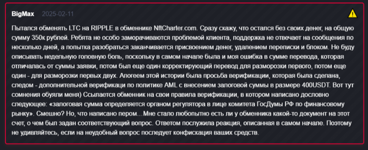 нфт чартер