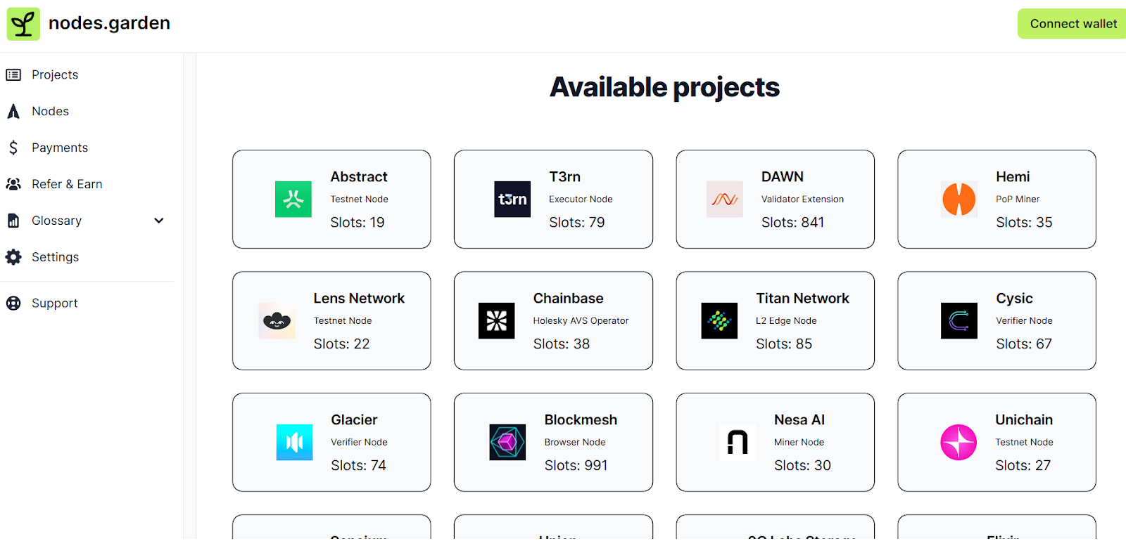 nodes garden