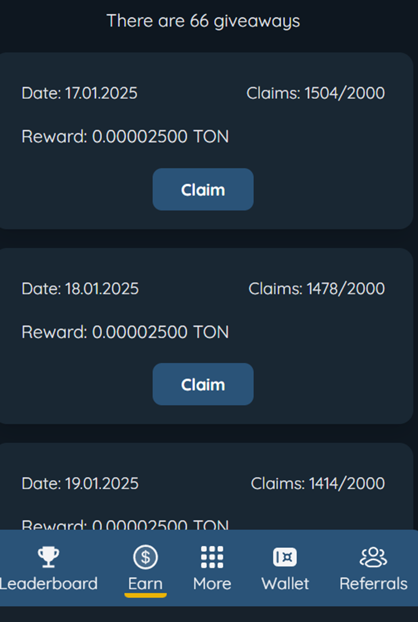TON Giveaway Bot