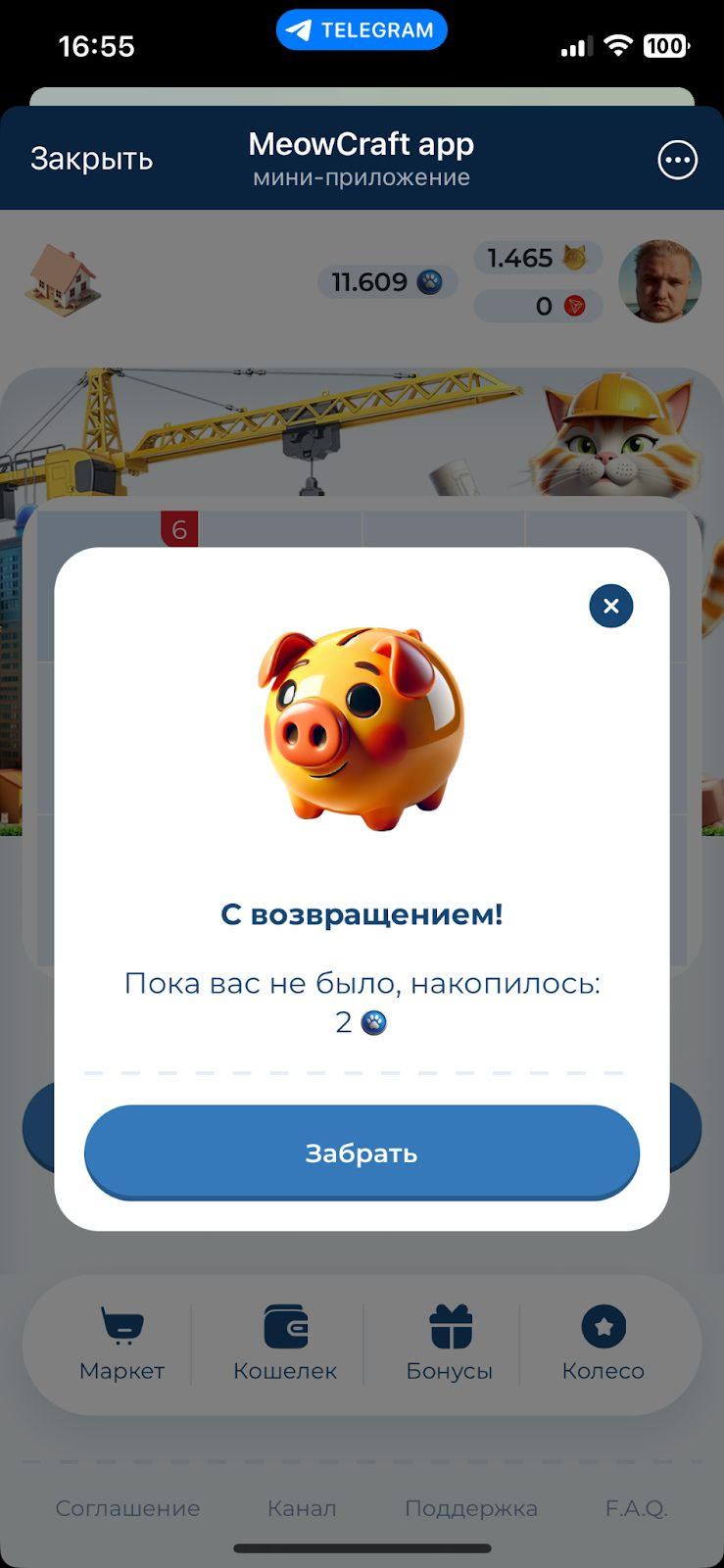 meowcraft app игра в телеграмме