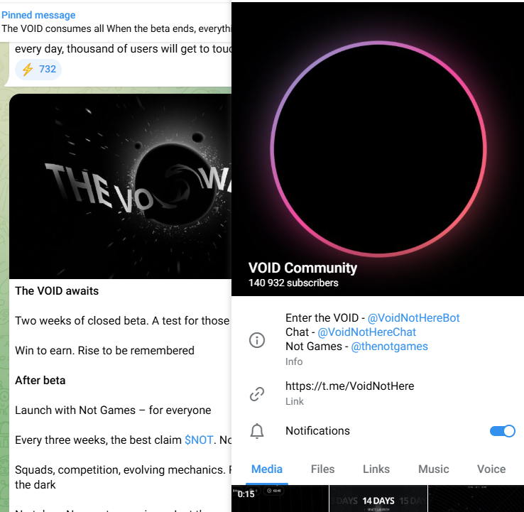 void игра в телеграмме