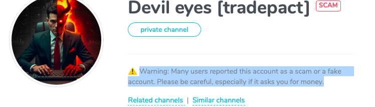 devil eyes tradepact scam