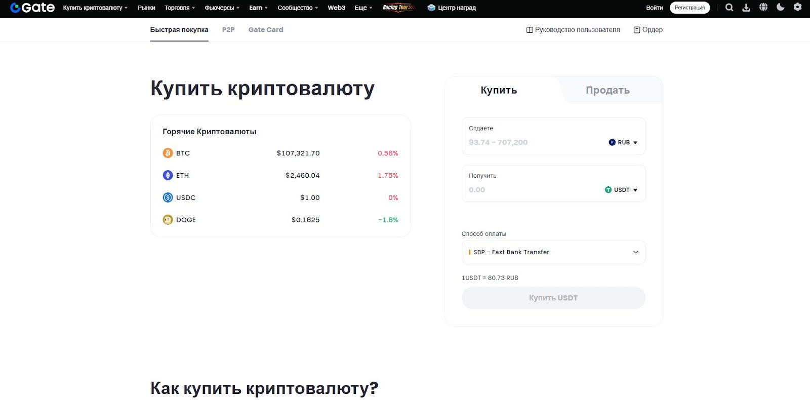 gate p2p биржа