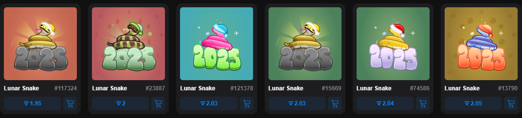 сколько стоит нфт подарок в тг lunar snake