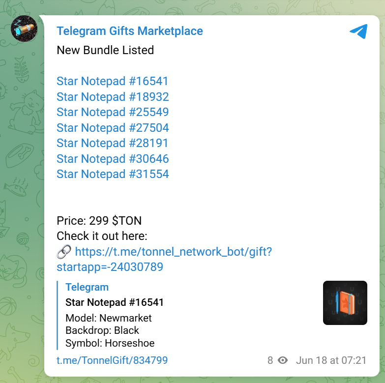star notepad telegram цена