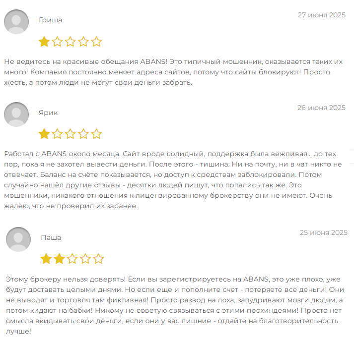 abans отзывы